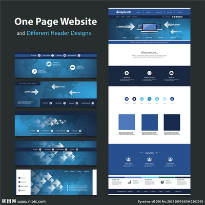 网站模板设计图__英文模板_ web界面设计_设计图库